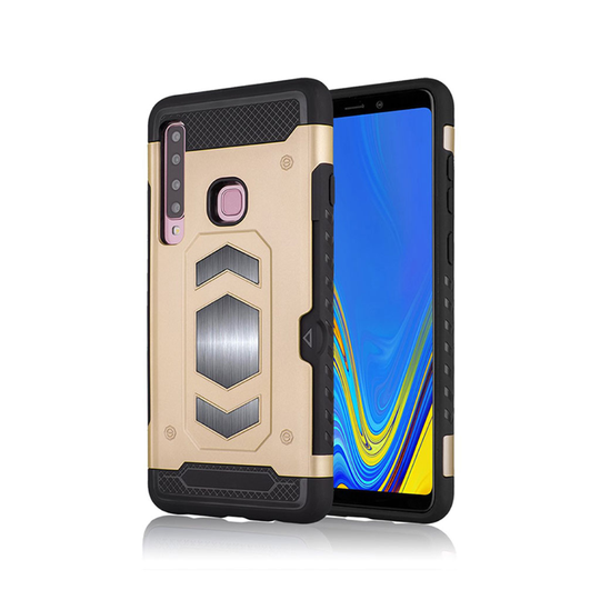 Samsung Galaxy A9 (2018) kombinationsfodral med stativ - guld