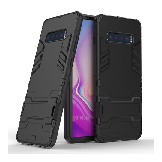 Samsung Galaxy S10 Plus cool guard hybridfodral med stativ - svart