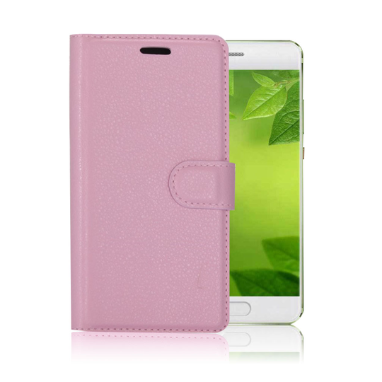 Huawei P10 litchi fiber läderfodral - Rosa