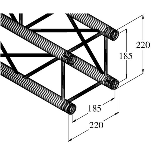 Alutruss DECOLOCK DQ4-2000 4-punkts travers 200 cm