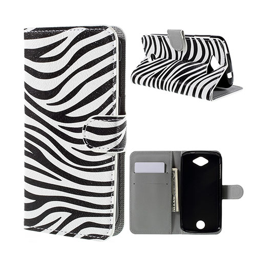 Moberg Acer Liquid Z530 Läderfodral med Stativ och Korthållare - Zebra Ränder
