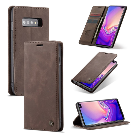 CASEME Samsung Galaxy S10 Plus plånboksfodral med magnetstängning - kaffe
