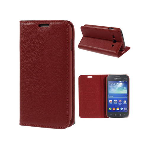 Lindgren (Röd) Samsung Galaxy Ace 3 Äkta Läder Stativ Fodral