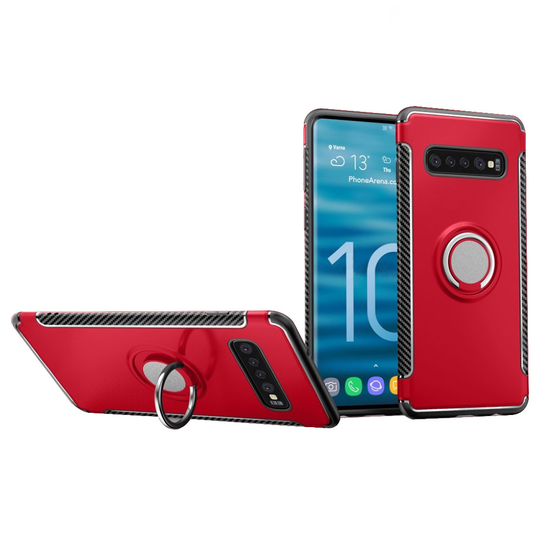 Samsung Galaxy S10 skal med mobilring - röd