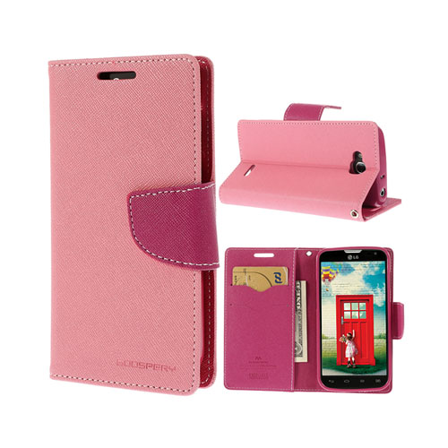 Mercury (Rosa / Ljusrosa) LG L90 Läder Flip-Fodral