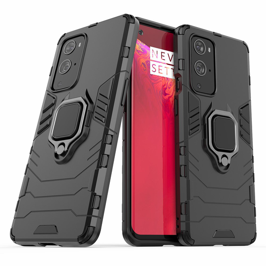 Skal med Ringhållare till Oneplus 9 - Svart