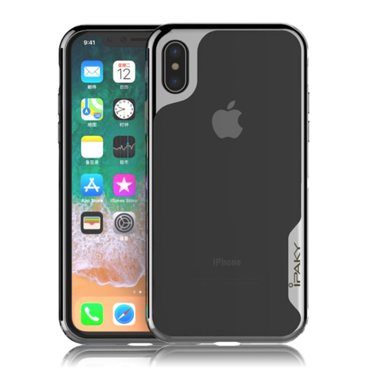IPAKY iPhone X Genomskinligt skal - Svart