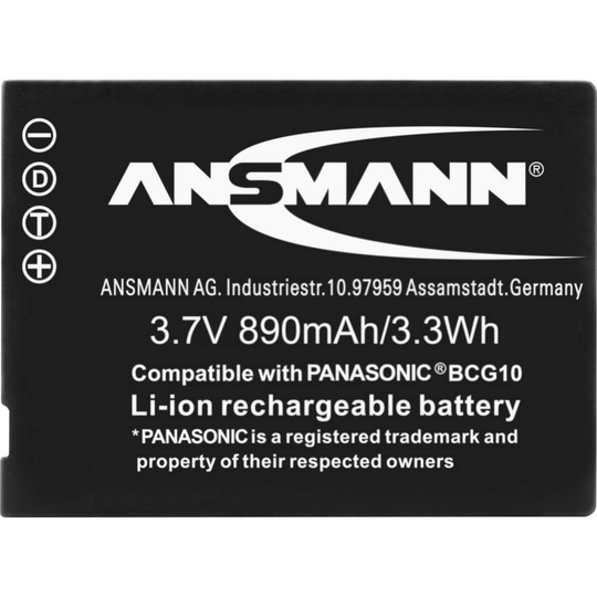 Ansmann DMW-BCG10 Kamerabatteri Ersättning originalbatteri DMW-BCG10e, DMW-BCG10 3.7 V 890 mAh