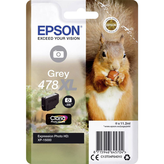 Bläckpatron Original Epson T04F6, 478XL Grå