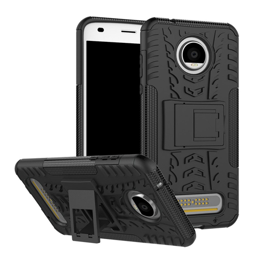 Motorola Moto Z2 Play Skal med däck mönster - Svart