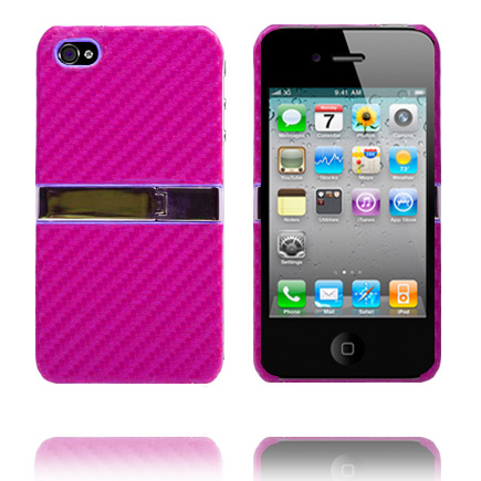 Carbon KickStand (Rosa) iPhone 4 Skal