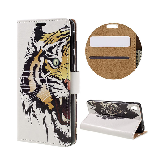 Moberg Läderfodral för Sony Xperia E5 - Vild Tiger