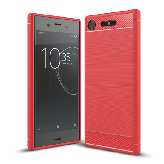 Sony Xperia XZ1 Karbon fiber fodral - Röd