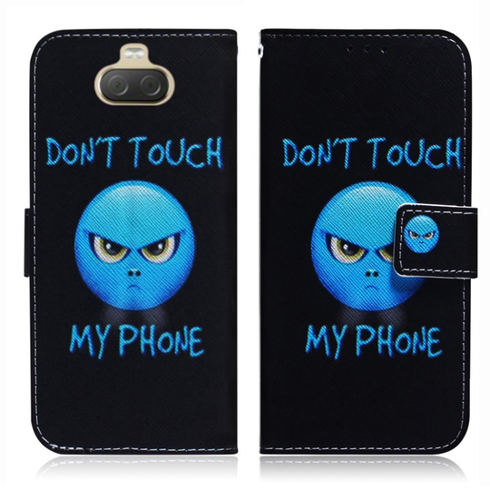 Sony Xperia 10 Plus konstläderfodral med tryck - Do Not Touch My Phone