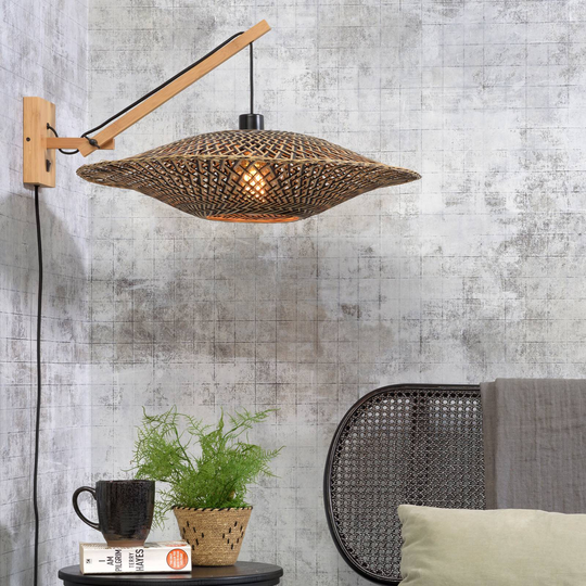 GOOD & MOJO Bali vägglampa 1 arm, natur, 60x15 cm