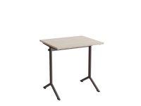 Bord Atlas 1130, 700x600 mm, lydabsorberende hvidpigmenteret eg, rødt stativ