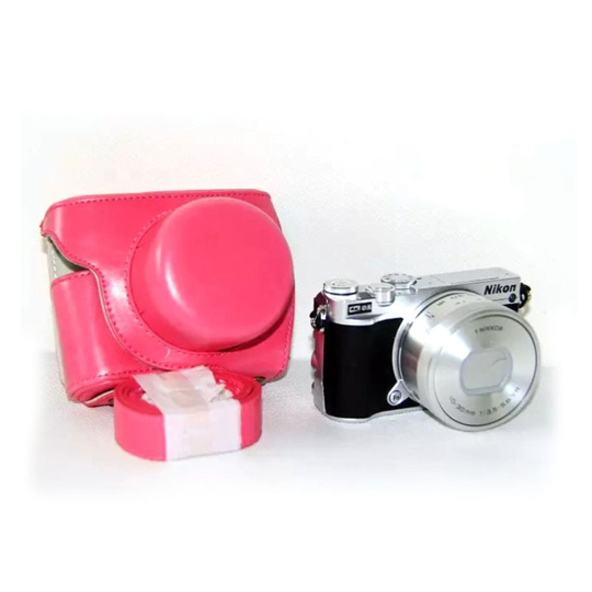 Nikon 1 J5 Snyggt läder skydds fodral - Rosa