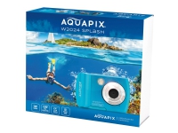 Easypix Aquapix W2024 Splash - Digitalkamera - kompakt - 5.0 MP / 16.0 MP (interpolerat) - 720 p - undervatten upp till 3 m - isblå