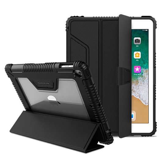 NILLKIN iPad (2018) smart bumper plånboksfodral - svart