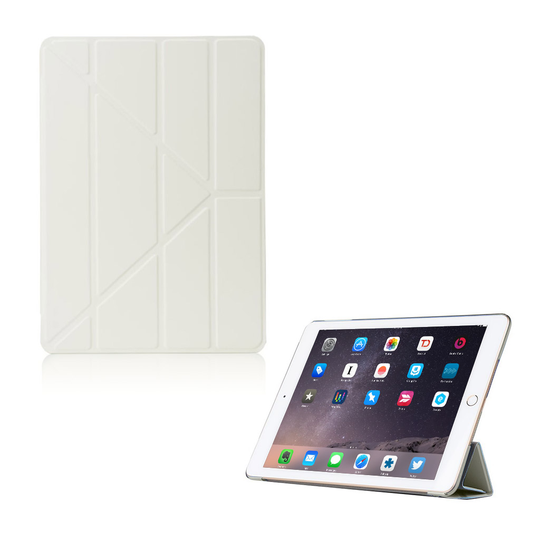 iPad (2017) origami läderfodral - Vit