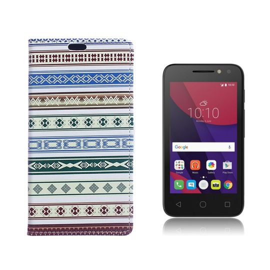 Alcatel OneTouch Pixi 4 (4) läderfodral - Tribal mönster