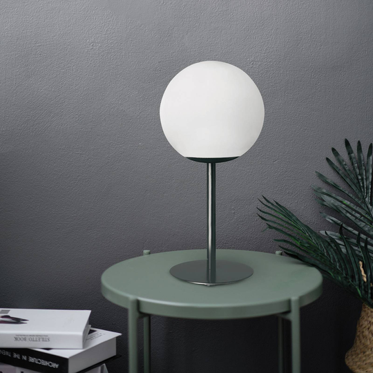 Bordslampa Jugen, av blåst glas, dimbar