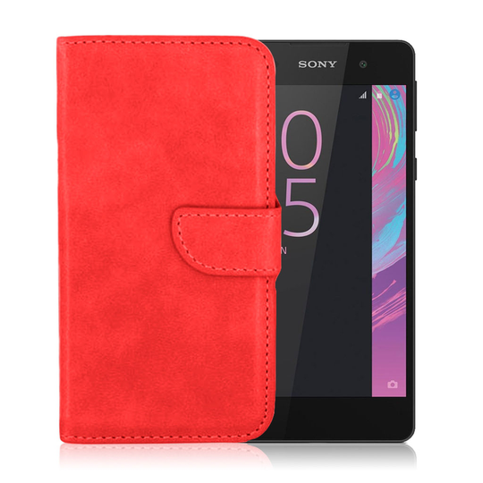 Sony Xperia E5 Case with Card Holder (Red)