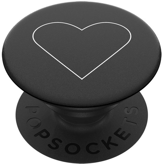 POPSOCKETS White Heart Black Stativ för mobiltelefon Svart N/A