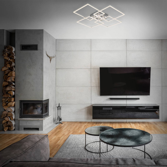 LED-taklampa Frames, 4 kvadrater, vridbar