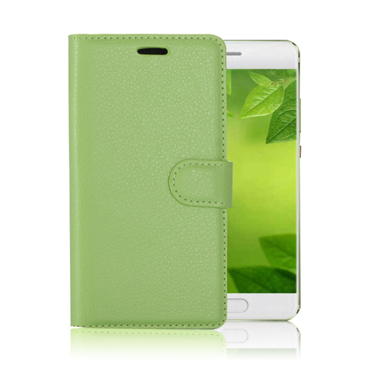 Huawei P10 litchi fiber läderfodral - Grön