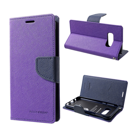 MERCURY GOOSPERY Samsung Galaxy S10e dekorerat dagboksfodral i läder - lila