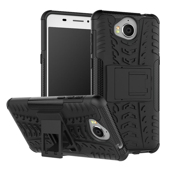 Huawei Y6 (2017) Unikt skal med kickstand - Svart