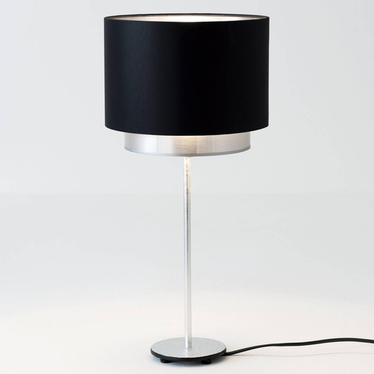 Bordslampa, Mattia, chintz svart/silver