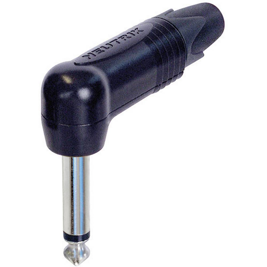 Neutrik NP2RX-BAG Hörlursuttag 6.35 mm Kontakt hane vinklad Antal poler: 2 Mono Svart 1 st