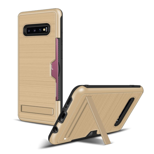 Samsung Galaxy S10 Plus skal med borstad yta - Guld