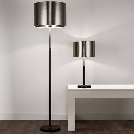 Golvlampa Column med metallskärm