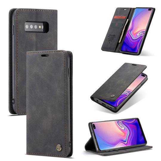 CASEME Samsung Galaxy S10 Plus plånboksfodral med magnetstängning - svart