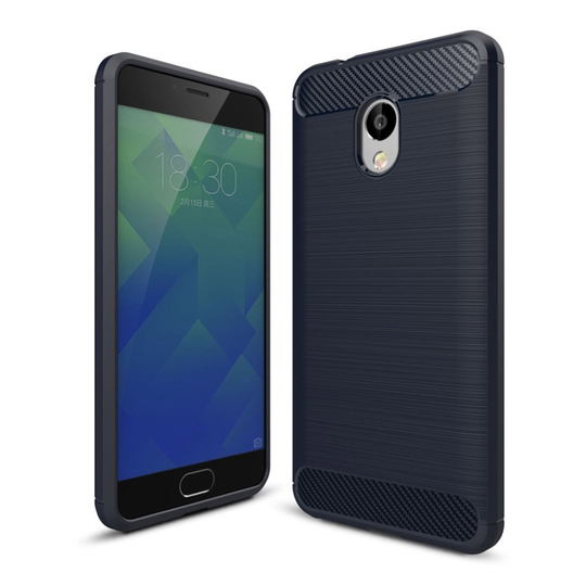 Meizu M5s Skal med unik karbon fiber design - Blå