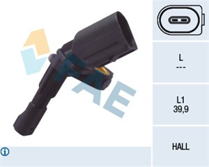 ABS-givare, Sensor, hjulvarvtal, Bakaxel vänster, AUDI,SEAT,SKODA,VW, 1K0 927 807, ALS-469, WHT 003 859