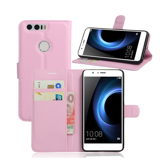 Mankell Litchi Läderfodral för Huawei Honor 8 - Rosa
