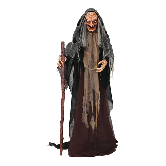 Animerad Häxa med Ljus och Ljud Prop - 160 cm