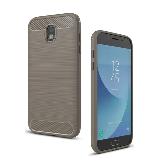 Samsung Galaxy J5 (2017) Skal med karbonfiber textur - Grå