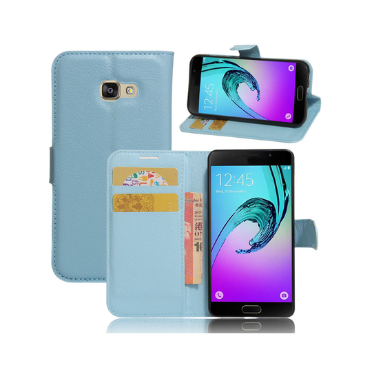 Samsung Galaxy A3 (2017) litchi läderfodral - Blå
