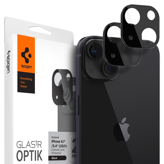 Spigen Optik TR Linsskydd 2-Pack iPhone 13 / 13 Mini - Svart