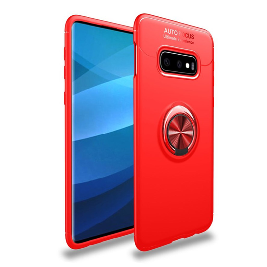 Samsung Galaxy S10 Plus skal med stativ och mobilring - röd