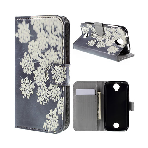 Moberg Acer Liquid Z330 Läderfodral med Stativ och Korthållare - Blommande Blommor