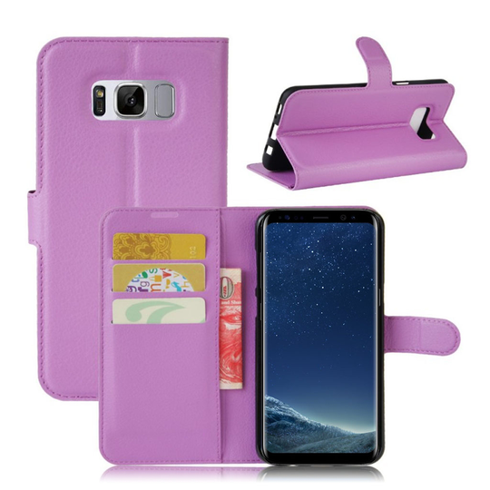 Samsung Galaxy S8 Case with Card Holder (Purple)