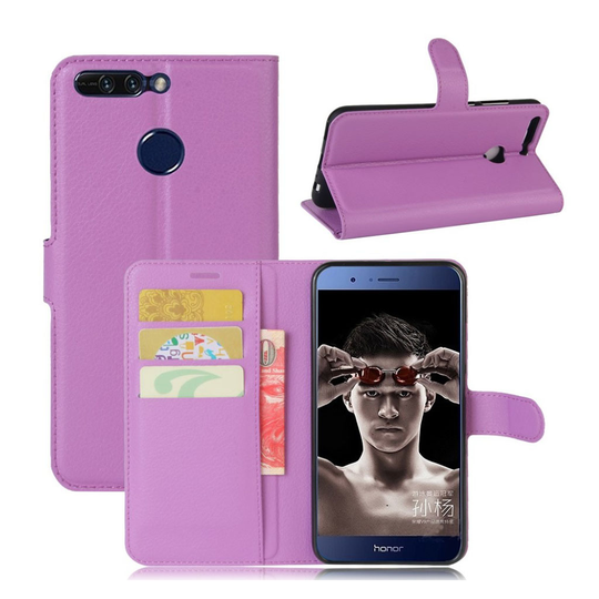 Huawei Honor 8 Pro litchi textur läderfodral - Lila