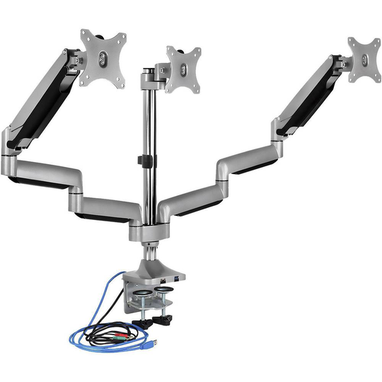 ICY BOX IB-MS505-T 3x Monitor bordsfäste 25,4 cm (10) - 81,3 cm (32) Vridbar, Justerbar i höjd, Tiltbar, Svängbar