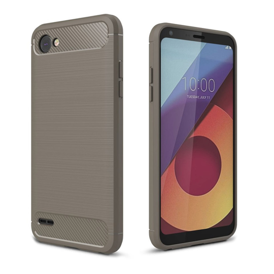 LG Q6 Skal med unik karbon fiber stil - Grå